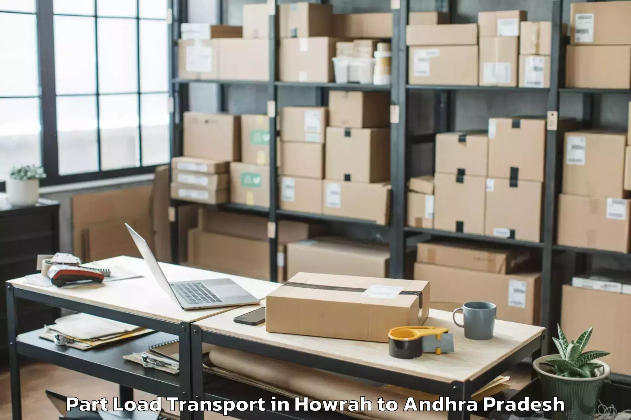 Top Howrah to Kakinada Rural Part Load Transport Available